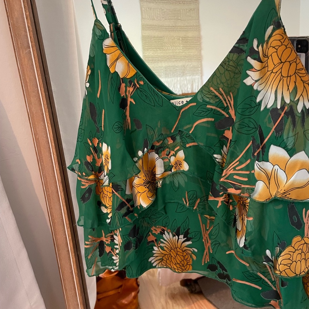 Alice and Olivia Green Tank Top